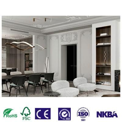 European Standard Traditional White PVC Membrane Country Style Kitchen Cabinets