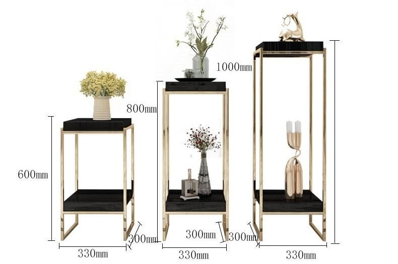2-Layers Stainless Steel Flower Stand Rack