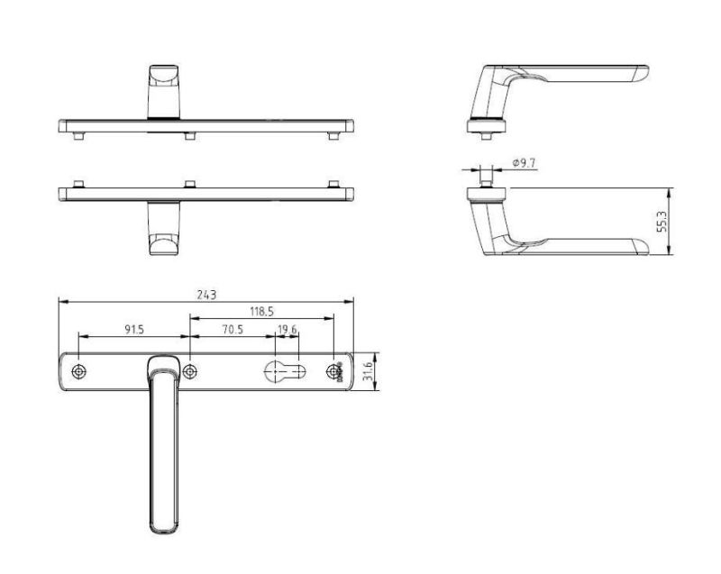 Classical Aluminum Alloy Door Handle Set - Hopo