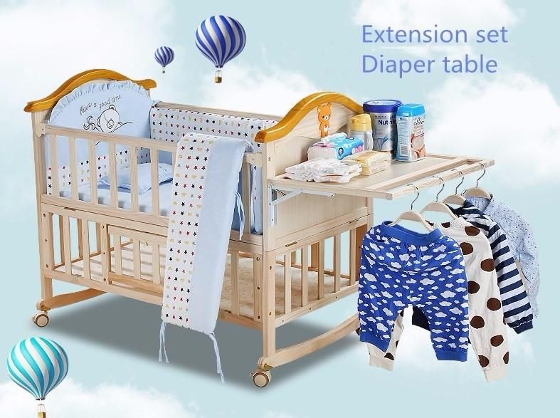 Wholesale Factory Price European Quality Portable Fashion Baby Crib Baby Bed Bedside Bed