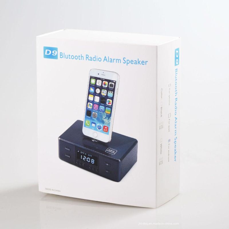 Desk Alarm Clock Combine Blue Tooth Speaker FM Radio Audio Dual Alarm Dual USB Snooze 3 in 1 Rotation I Phone and Android Commonly Use Power Charging Dock