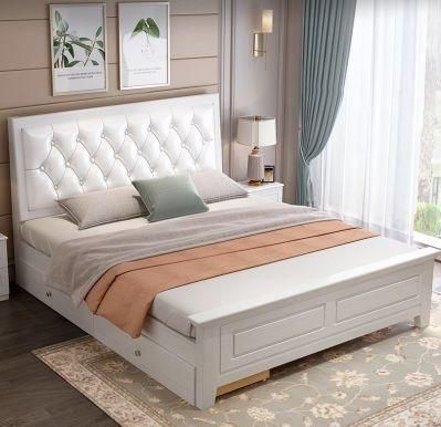 2011 New Style Solid Wood Single Bed Modern Simple European-Style Soft Double Bed