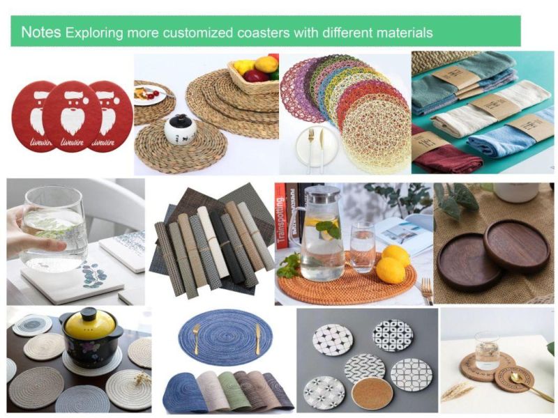 European Style Water Absorbent Round Shape Set of 8 Ceramic Coaster with Cork