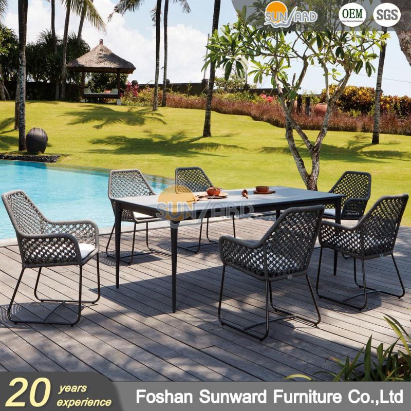 Garden Furniture Sets UV Resistance Dining Table Leisure Aluminum Dining Set Outdoor Chair