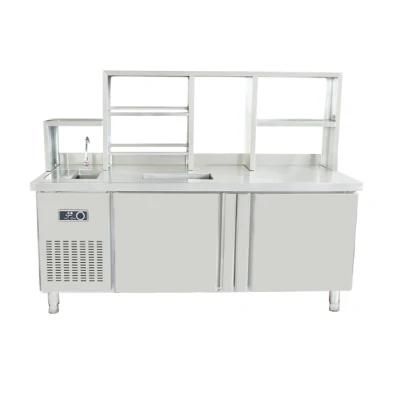 Stainless Steel Bar Kitchen Cabinet with Sink and Shelf