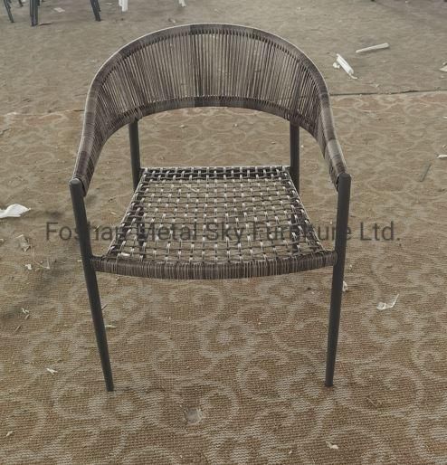Outdoor Rattan Wicker Rope Garden Hotel Restaurant Courtyard Aluminum Chair
