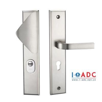 Zinc Alloy Front Door Handle Lock Interior Lever Handle Lock Set on Plate