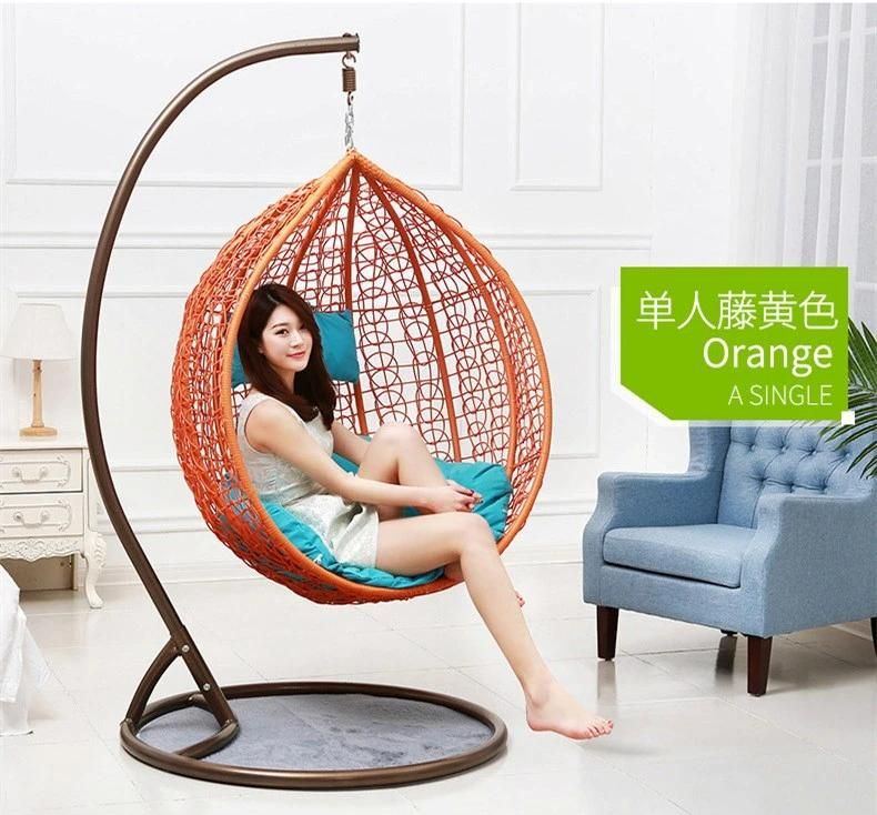 Rattan Wicker Cane Patio Hanging Egg Swing Chair Garden Cane Furniture Leisure Chair Single Weave Chair