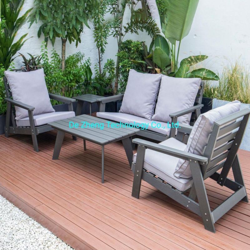 Environment Friendly Foshan Patio Wooden Garden Sofa Sets WPC Garden Sofa Outdoor Garden Furniture Set