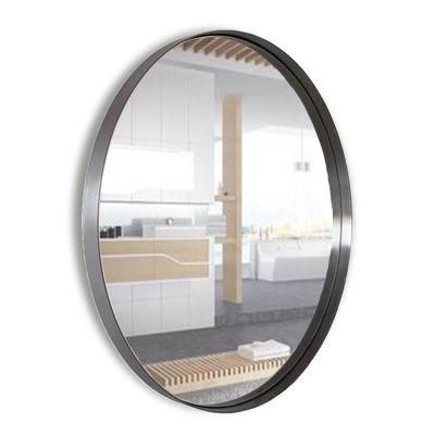 Unique Grey Stainless Steel Shower Room Circle Bath Mirror
