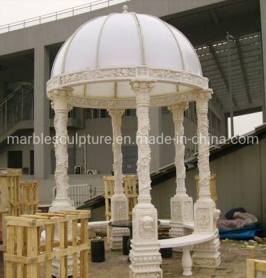 European Exquisite Type Hand Carved Stone Sculpture Marble Gazebo (SYMG-021)