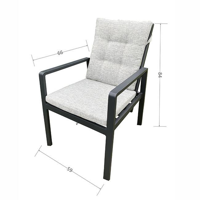 European Hotel OEM Kraft Paper Package Metal Chair Black Outdoor Dining Set
