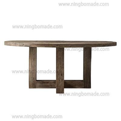 Rough-Hewn Planks Furniture Rustic Nature Reclaimed Oak Round Dining Table