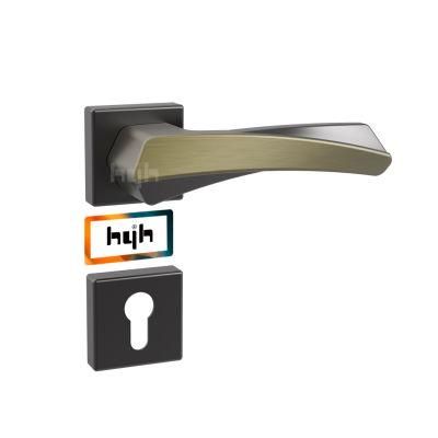 Hyh Hot Selling Zinc Alloy European New Special Popular Modern Style Lever Door Handle for Room Wooden Door