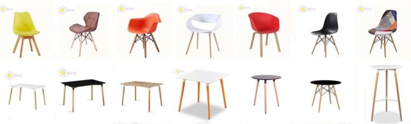 Modern Comfortable European Nordic PU Fabric Wood Grain Metal Leg Dining Chair for Dining Room
