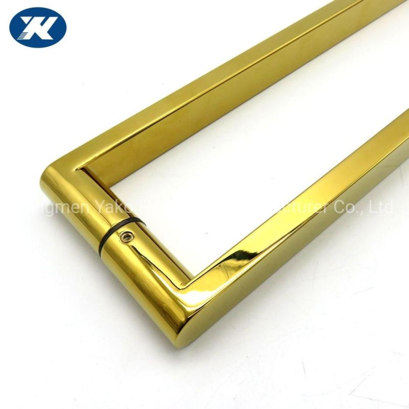 Customized Exterior Double Sided Stainless Steel Gold Door Handle Without Lock