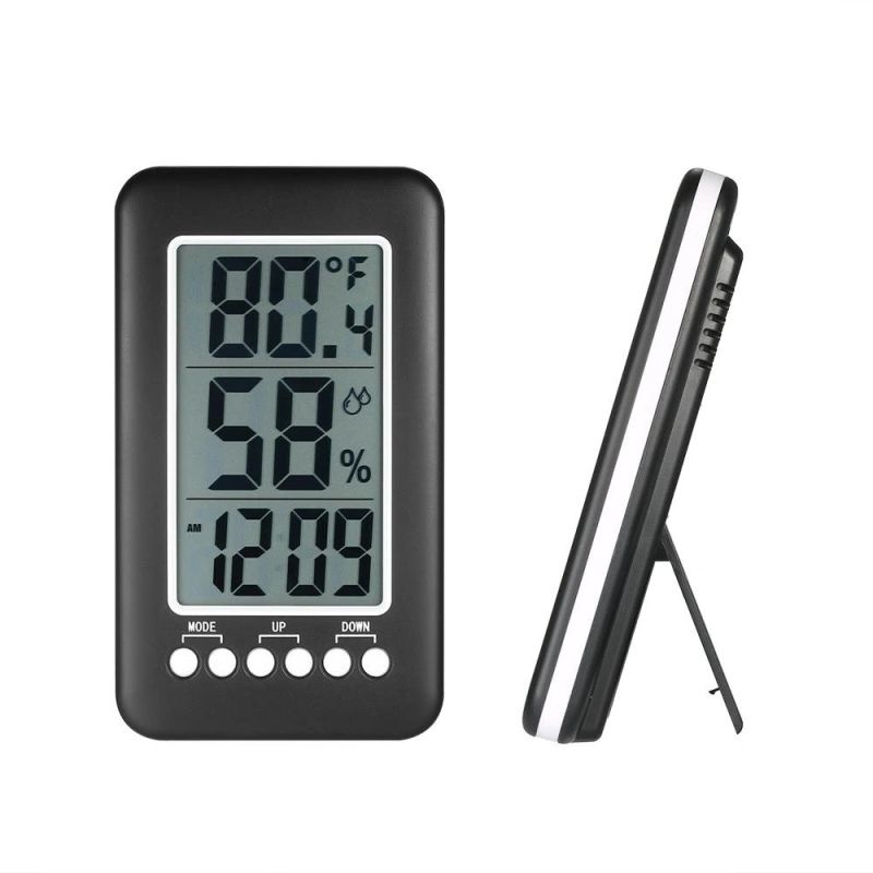 Big LCD Digital Desk Table Alarm Clock with Thermometer Hygrometer