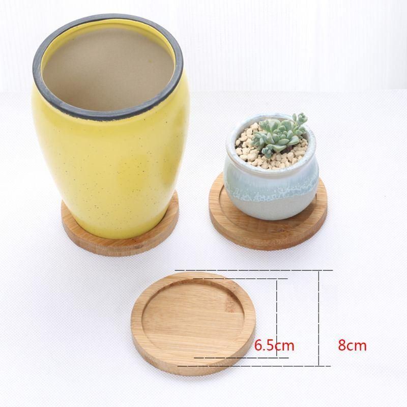 Bonsai Flower Pot Holder Fleshy Cushion Wooden Tray Planter Vase Mat Stand Home