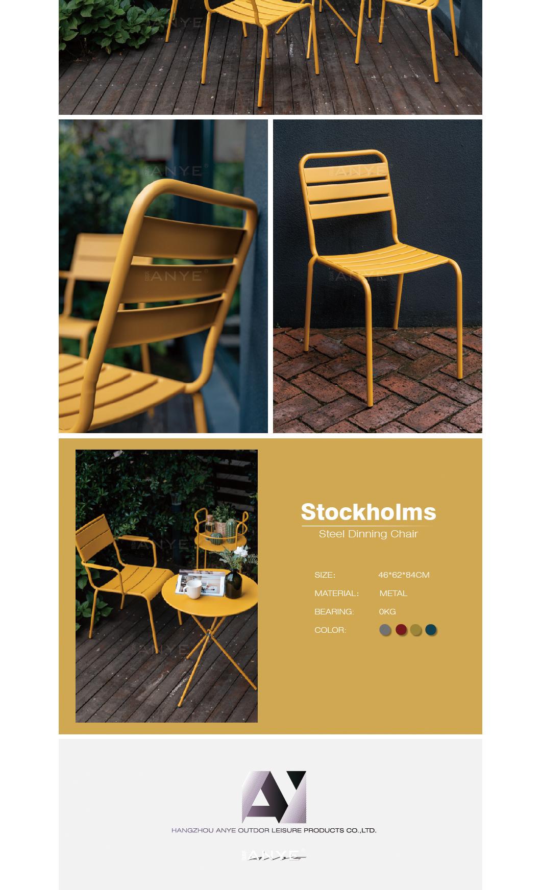 Outdoor Rust Resistant Yellow Casual Wedding Furniture Stackable Banquet Dining Chair for Commercial Rental Business