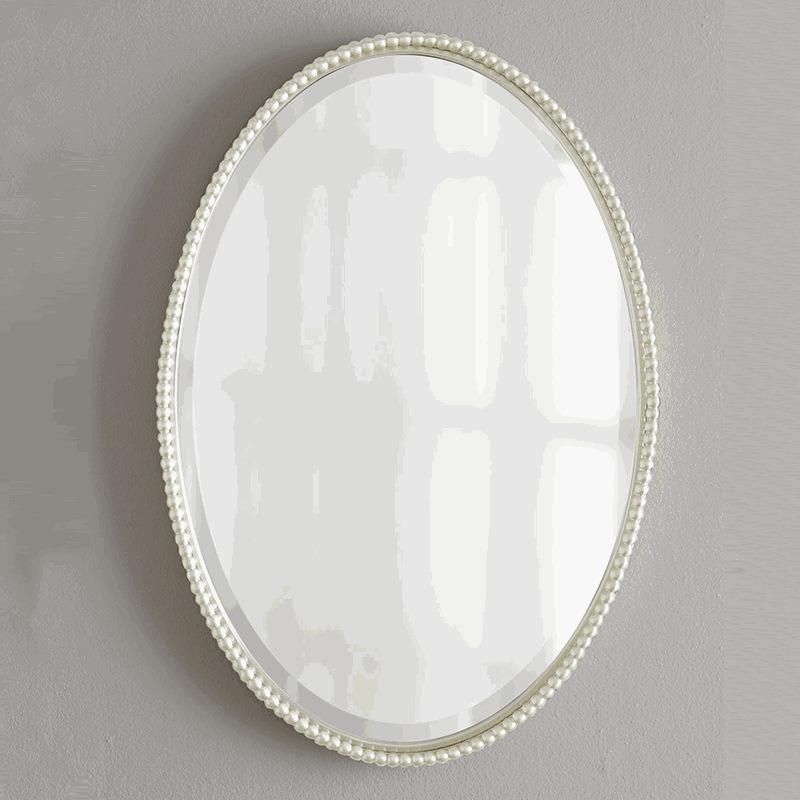 European Bathroom Mirror Nordic Bathroom Mirror Dressing Mirror Retro Hanging Wall Bedroom Oval Makeup Mirror