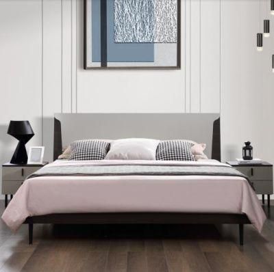 Solid MDF Wooden Wardrobe Bedroom Furniture King Size Bed