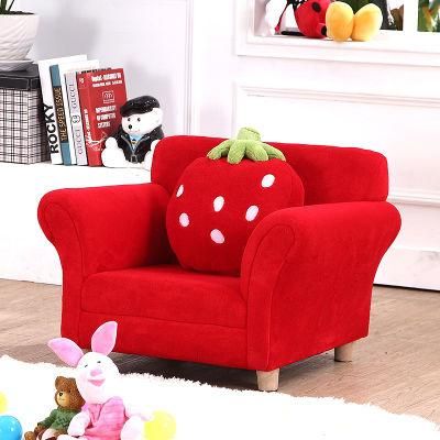 Single Seat Strawberry Living Room Fabric Children Furniture (SXBB-303)