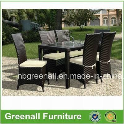 Patio Outdoor Rattan Garden Dining Chair and Table Metal Sets Furniture