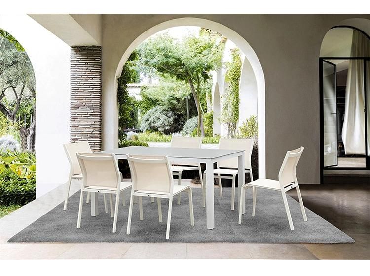 Customized European OEM Patio Table Rectangle Outdoor Dining Furniture Sets