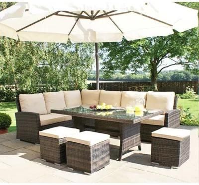 Outdoor Cushioned PE Rattan Wicker Sectional Sofa Set Garden Patio Furniture Set