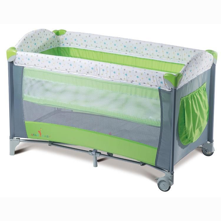 China Factory Newborn Foldable Baby Travel Playpen Bed Cot Infant with Net En716