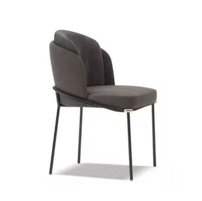 European Hot Sale Velvet Furniture Fancy Velvet Dining Room Chairs Grey with Pineapple Design Back