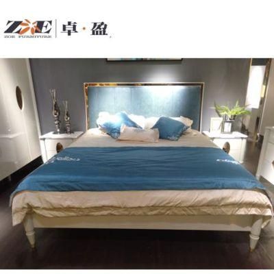Bed Furniture Wooden Material European Luxury Design King Size Modern Bed