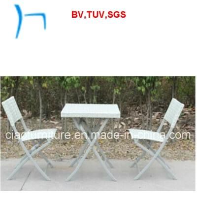F- Folding Rattan Garden Table and Stackable Wicker Chair (CF1025)