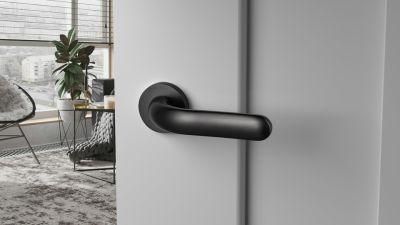 Black Aluminium Alloy Wooden Door Locks Accessories Secure Modern Door Lever Handle (The latest)