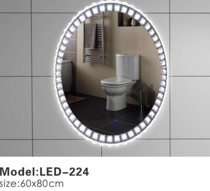 Round Simple European LED Home Smart Glass Wall Bathroom Mirror