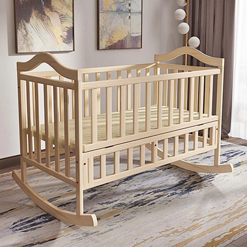 Solid Wood Baby Crib European Multi-Functional Newborn Pine Baby Bed Cradle/Children′s Cot Bed