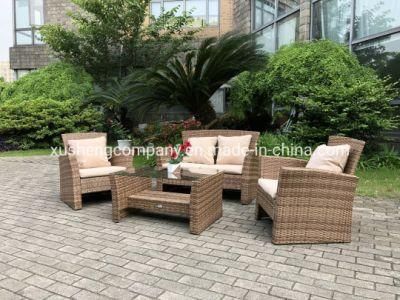 Outdoor Garden European 4PCS Rattan Furniture Table and Chairs Set