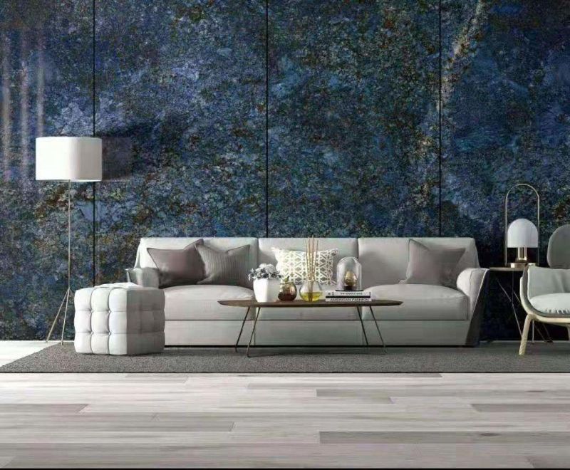 Natural Slab Stone of Italy Design Special Price Blue Colour Most Hot Sell in European Country for Hotel and House Project Wall and Floor Tile with Slim Thickne