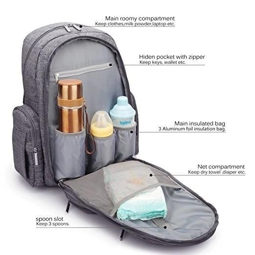 Mommy Nappy Diaper Backpack with Foldable Baby Changing Bed