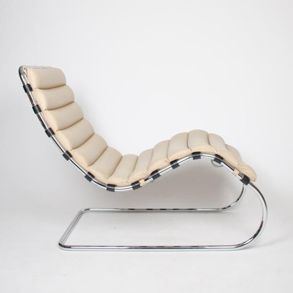 Leather Chaise Lounge by Mies Van Der Rohn Mr Lounge