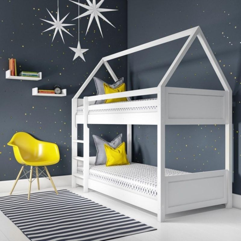 on Sale Children Bunk Bed Solid Wood Kids Loft Bed House Frame Baby Bed