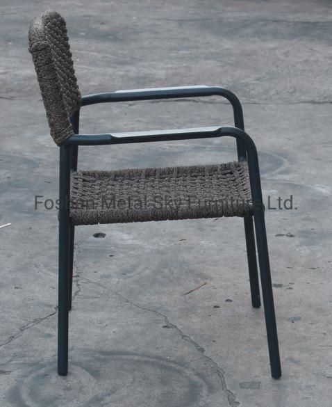 Outdoor Metal Aluminum Wooden Garden Hotel Patio Rattan Rope Chair