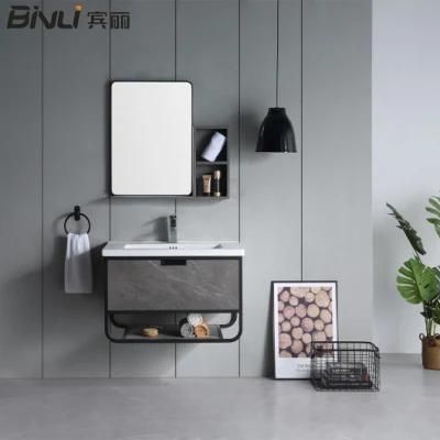 European Style Hot Sale Wall Mounting Design Ceramic Countertop Vanity Bathroom Cabinet High Gloss Bathroom Vanity
