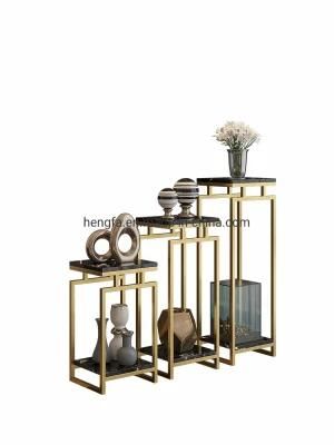 Factories Decoration Nordic Iron Marble Planter Pot Metal Flower Stand