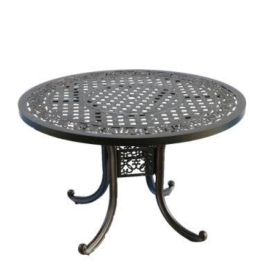 Cast Aluminium Black Garden Table Outdoor Patio Round Dining Table