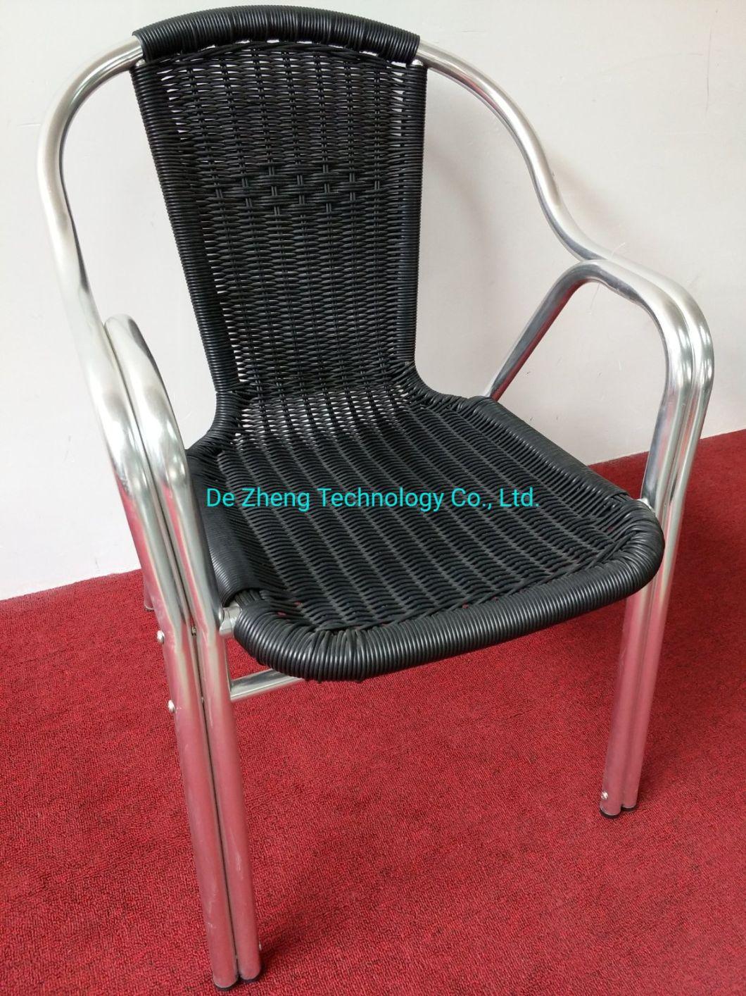 Morden and Strong Colorful Wicker Dining Chair Indoor and Outdoor Metal Rattan Furniture