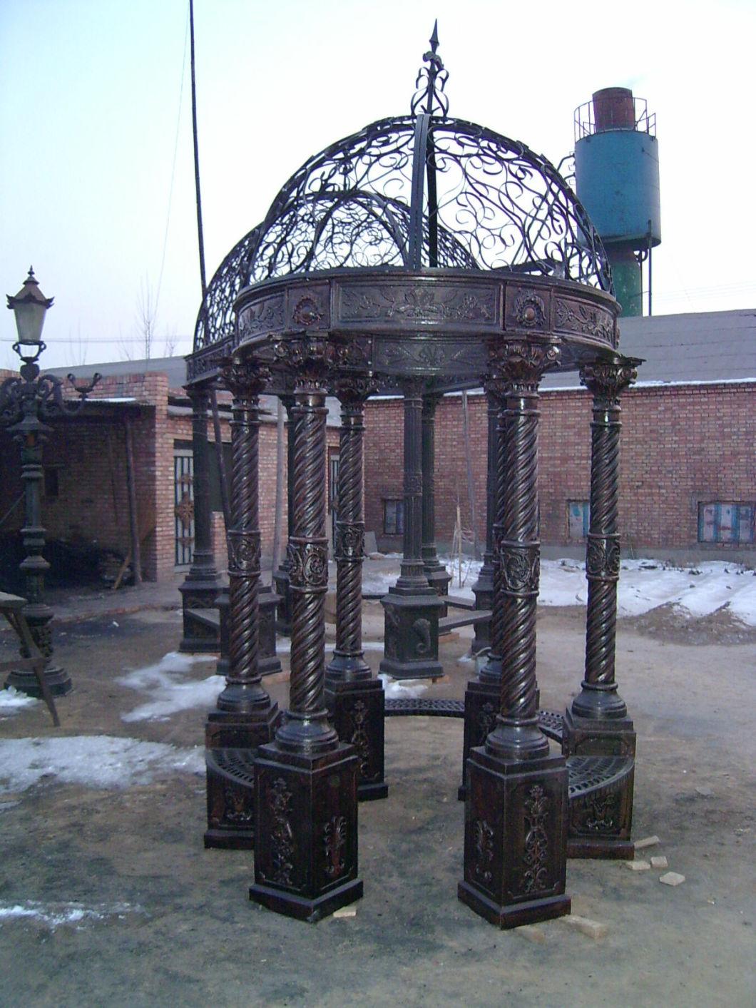 Custom Antique European Style Large Black Cast Iron Gazebo for Sell