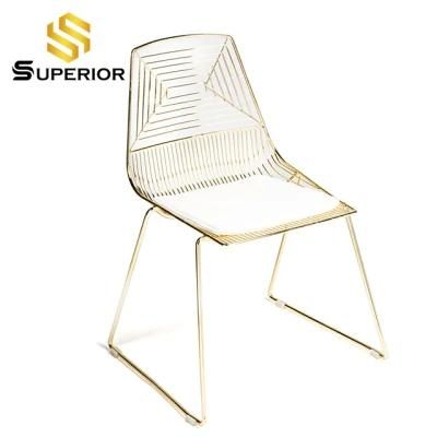 Modern Outdoor Wedding Furniture Stainless Steel Meatl Cushion Chair