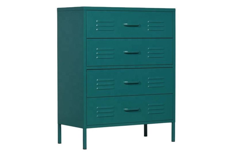 Cheap European Style Home Furniture Steel 4 Drawer Cabinet for Bedroom