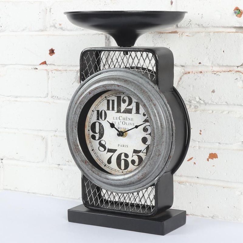 Scale Iron Table Clock for Living Room, Leader & Unique Table Clock, Promotional Gift Clock, Desk Clock, Metal Table Clock, Mantel Clock